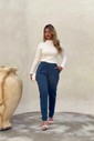 CALÇA MOLETINHO COM FRISO - AZUL
