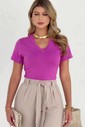 T-SHIRT GOLA V - VIOLETA