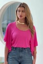 BLUSA MANGA SINO - ROSA