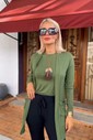 CONJUNTO CARDIGAN LONGO / BÁSICA - VERDE MILITAR