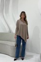 BLUSA BICO LATERAL MANGA LONGA - CAQUI