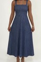 VESTIDO DECOTE QUADRADO ALÇA LARGA - ESTAMPA JEANS VESTIDO DECOTE QUADRADO ALÇA LARGA - ESTAMPA JEANS
