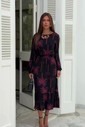 VESTIDO CAMPONESA MANGA LONGA - ESTAMPA PRETA VESTIDO CAMPONESA MANGA LONGA - ESTAMPA PRETA
