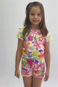 CONJUNTO MENINA BLUSA E SHORTS FLOR E COR CONJUNTO MENINA BLUSA E SHORTS FLOR E COR