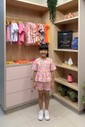 CONJUNTO MENINA BATA E SHORTS ARCO IRIS