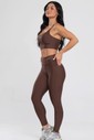Conjunto Fitness Legging Bolso Lateral e Top Marrom Conjunto Fitness Legging Bolso Lateral e Top Marrom