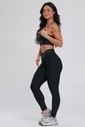 Conjunto Fitness Legging Cós Transpassado e Top Preto