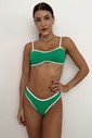 Top Biquíni Diana Brisa Verde com Contraste Branco VIBE BIKINIS Top de biquíni Diana Brisa VIBE BIKINIS verde com viés e alças brancas, vista frontal