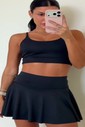 CONJUNTO: TOP FIT BLACK E SHORT SAIA ACTIVE BLACK