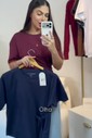 T-shirt Feminina Paloma Detalhe Transpassada Cor Marsala