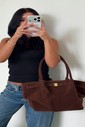 Bolsa Zoe Chocolate Tote Feminina Grande Bolsa Zoe Chocolate Tote Feminina Grande