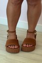 Sandália Tamires Caramelo Plataforma Flatform
