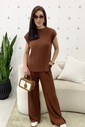 Conjunto com Blusa e Calça em Tricot Verona - Chocolate