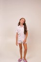 Pijama Feminino Infantil Manga Curta Americano com Shorts