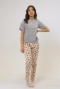 Pijama Manga Curta Com Calça Feminina