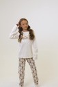 Pijama Infantil Feminino Manga Longa Com Calça