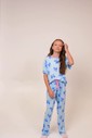 Pijama Feminino Infantil Manga Curta com Calça