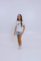 Pijama Infantil Feminino Manga Curta Com Shorts