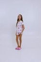 Pijama Infantil Feminino Manga Curta Americano com Shorts