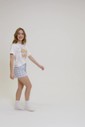 Pijama Feminino Infantil Manga Curta Com Shorts Pijama Feminino Infantil Manga Curta Com Shorts