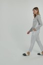 Pijama Feminino Manga Longa com Calça Midi
