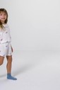 Pijama Feminino Infantil Manga Curta Com Shorts