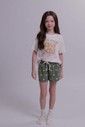 Pijama Infantil Feminino Manga Curta Com Shorts
