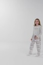 Pijama Feminino Infantil Manga Longa Com Calça