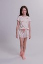 Pijama Infantil Feminino Manga Curta Com Shorts