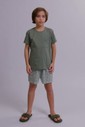 Pijama Masculino Infantil Manga Curta Com Bermuda