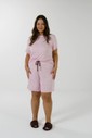 Pijama Feminino Manga Curta Com Bermuda Plus Size