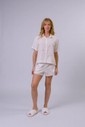 Conjunto Feminino De Abertura Manga Curta Com Shorts