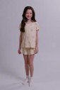 Pijama Infantil Feminino Manga Curta Com Shorts