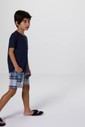 Pijama Masculino Infantil Manga Curta Com Bermuda