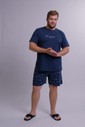 Pijama Masculino Manga Curta Com Bermuda Plus Size