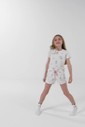 Pijama Feminino Infantil Manga Curta Com Shorts