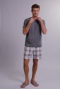 Pijama Masculino Manga Curta Com Bermuda