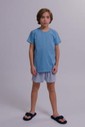 Pijama Masculino Infantil  Manga Curta Com Bermuda