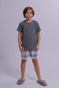Pijama Masculino Infantil Manga Curta Com Bermuda