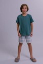 Pijama Masculino Infantil Manga Curta Com Bermuda