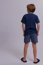 Pijama Masculino Infantil Manga Curta Com Bermuda
