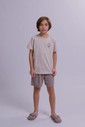 Pijama Masculino Infantil  Manga Curta Com Bermuda