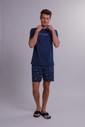 Pijama Masculino Manga Curta Com Bermuda