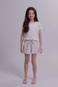 Pijama Infantil Feminino Manga Curta Com Shorts
