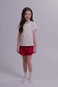 Pijama Infantil Feminino Manga Curta Com Shorts