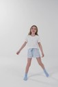 Pijama Feminino Infantil Manga Curta Com Shorts