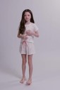 Pijama Infantil Feminino Manga Curta Com Shorts