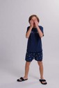 Pijama Masculino Infantil Manga Curta Com Bermuda