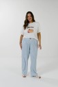 Pijama Feminino Manga Curta com Calça Plus Size