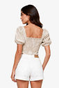 Blusa Feminina Com Manga Bufante e Bordado Minty Blusa Feminina Com Manga Bufante e Bordado Minty
